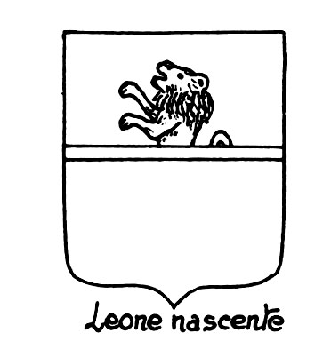 Image of the heraldic term: Leone nascente